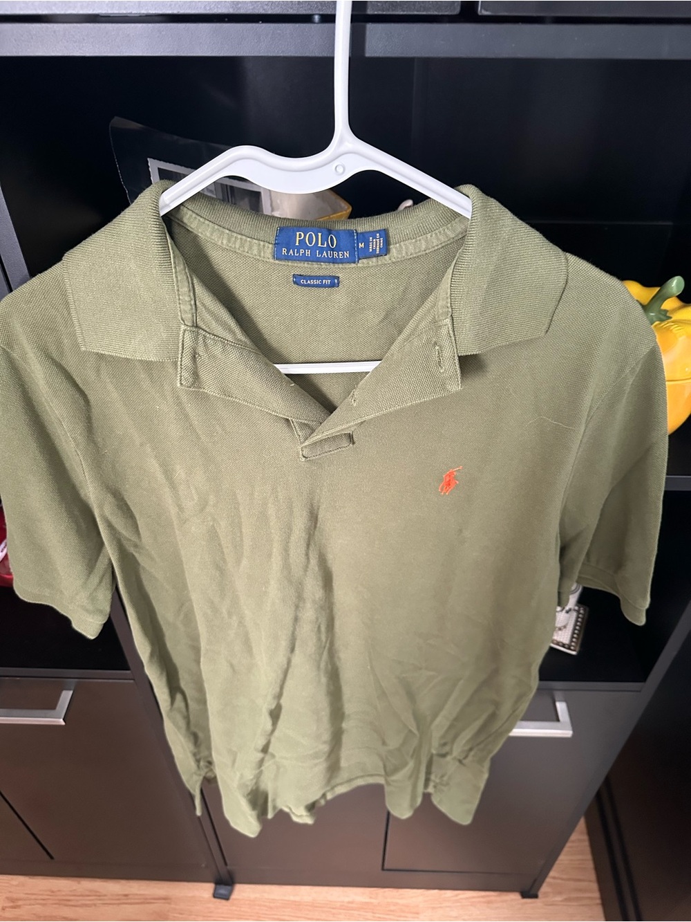 Polo by Ralph Lauren Olive Short-Sleeve Polo with Orange Pony